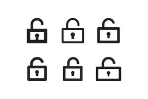 Lock Unlock icon set vector