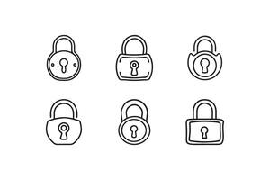 Lock Unlock icon set vector