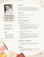 Teacher Creative Resume template