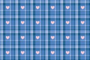 Illustration, Pattern of sweater weaving style in blue color tone with soft pink heart background. vector