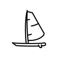 windsurfing icon in line style vector