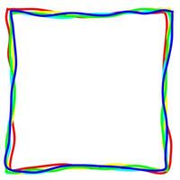 Quadrangular frame made of multi-colored lines vector