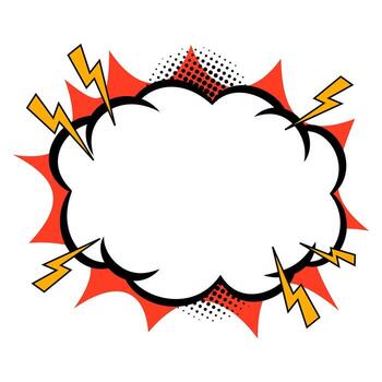 retro cómic nube explosión vector