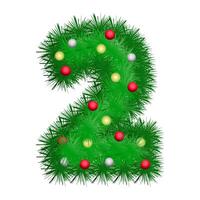Christmas Wreath Fir Numbers 2 vector