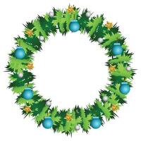Christmas Wreath Frame Circle vector