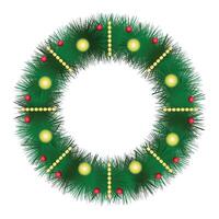 Christmas Wreath Frame Circle vector