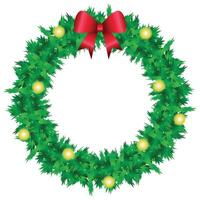 Christmas Wreath Frame Circle vector