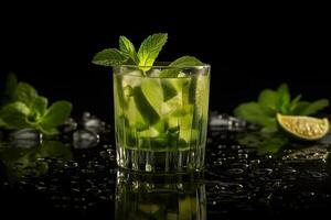 Refreshing lemonade mojito photo