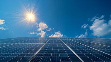 Sun energy battery in natural conditions photo
