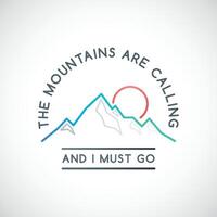 Simple Mountains design template. vector