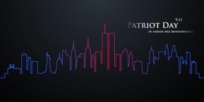 Patriot Day design template for banner, background, header. vector