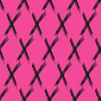 X sign in dirty sketch style. Seamless pattern with bold crosses. Scribble strokes. vector