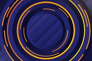Blue gradient background with rotating circle objects vector
