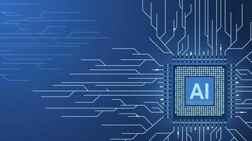 Artificial intelligence micro chip animation. Quantum computing. Digital technology artificial intelligence concept design. Abstract futuristic hitech style. Motion graphic video
