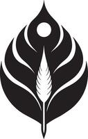 minimalistic black and white peacock feather vector