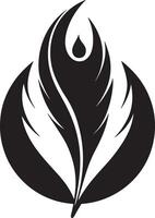 minimalistic black and white peacock feather vector