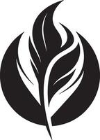 minimalistic black and white peacock feather vector