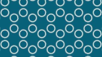 Seamless loop animation of blue background with white geometric floral pattern. This intricate design is ideal for textiles, wallpapers, or decorative background video