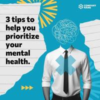 Mental Health Tips and Tricks for Social Media template