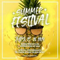 Pineapple Theme Summer Festival Post template