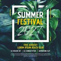 Floral Summer Festival Post template