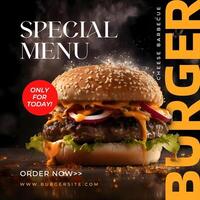 Minimalist Special Menu Burger Instagram Post template