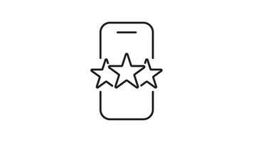 Reward Success outline icon animation. transparent background video