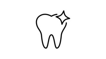 Tooth outline icon animation. transparent background video