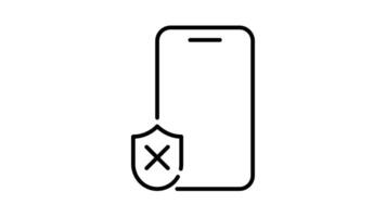 security outline icon animation. transparent background video
