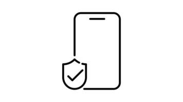 security outline icon animation. transparent background video