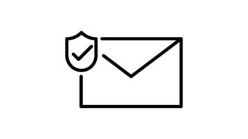 security outline icon animation. transparent background video