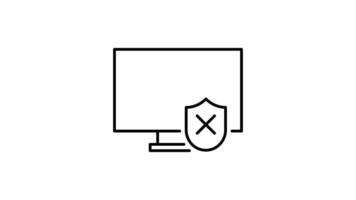 security outline icon animation. transparent background video