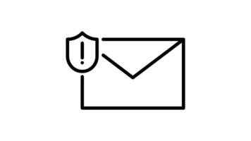 security outline icon animation. transparent background video