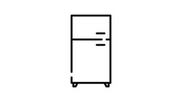 Fridge outline icon animation. transparent background video