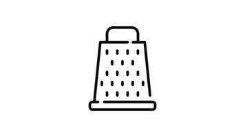 Grater outline icon animation. transparent background video