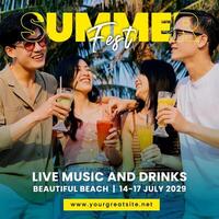 Summer Party Instagram Post template