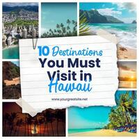 10 Destinations in Hawaii Instagram Post template