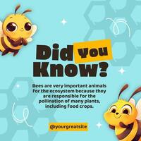 Honey Bee Knowledge Trivia Linkedin Post template