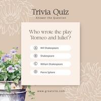 Beige Minimalist Trivia Quiz Linkedin Post template