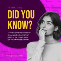 Purple Minimalist Trivia Linkedin Post template