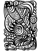 Abstract coloring page with ornate patterns and lines, patterned element for colouring or creating metaphorical cards vector
