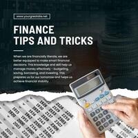 Grey White Modern Financial Tips and Tricks Linkedin Post template
