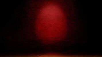 Dark Studio with Red Lighting and Concrete Grunge Background for Product Display photo