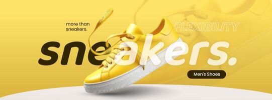 Yellow Minimalist Ecommerce Sneakers Facebook Cover template
