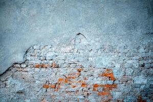 Retro Grunge Texture, Peeling Wallpaper and Rough Stone on Cement Surface photo