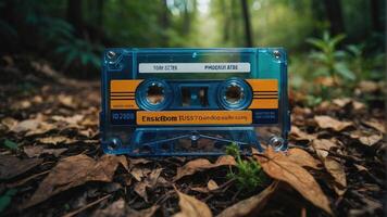 an old audio cassette tape photo