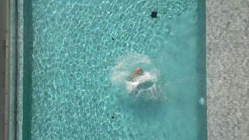 Man Dives Into Pool In Summer video