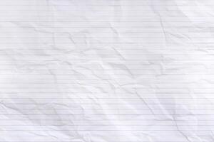High Angle View of Blank Blue Lined Paper with Textured Wrinkled Background photo