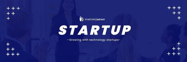 Blue White Simple MInimalist Startup Twitter Header template