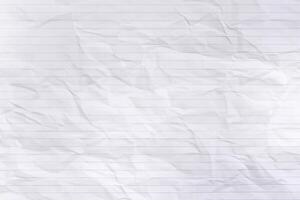 High Angle View of Blank Blue Lined Paper with Textured Wrinkled Background photo